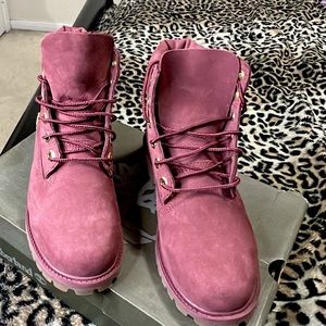 Burgundy Suede Timberland Boots